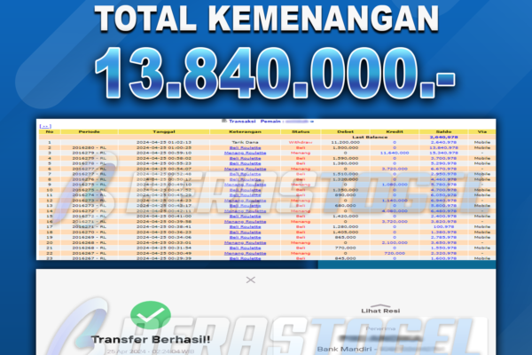 BUKTI JACKPOT BERASTOGEL CASINO