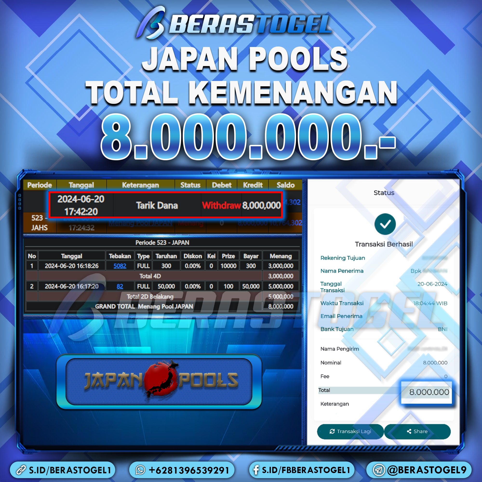 BUKTI JACKPOT BERASTOGEL TOGEL